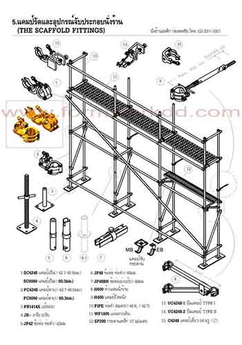 5. แคมป์ ข้อเสือ อุปกรณ์ติดตั้งนั่งร้าน SCAFFOLDING COUPLER AND ACCESSORIES